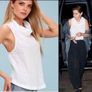 Free People White Cowl Neck Tank